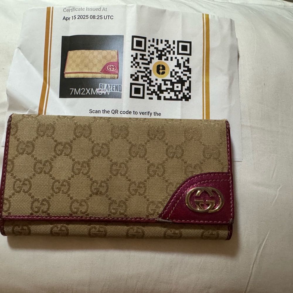 Gucci GG Canvas New Britt Long Wallet W/ COA - Picture 7 of 9